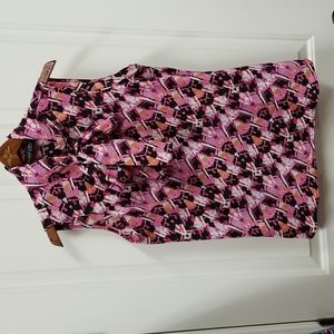 Evan-Picone pink print sleeveless top sz M